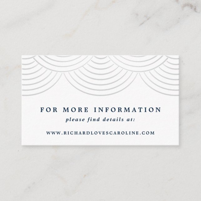 Art Deco Navy String Lights Website Enclosure Card (Front)