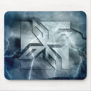 Art Deco Ninja Star Icon lightning overlay Mouse Pad