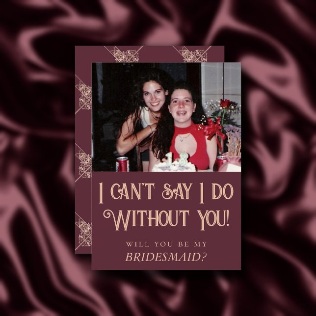 Art Deco Nouveau | Burgundy Blush Maid of Honour Invitation (Creator Uploaded)