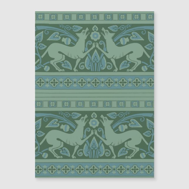Art Deco Nouveau Dog Nature Animal Pattern (Front)