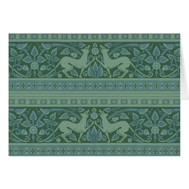 Art Deco Nouveau Dog Nature Animal Pattern (Front Horizontal)