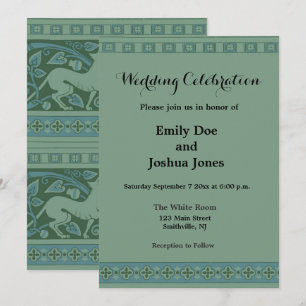 Art Deco Nouveau Dog Nature Animal Pattern Invitation