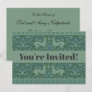 Art Deco Nouveau Dog Nature Animal Pattern Invitation