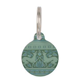 Art Deco Nouveau Dog Nature Animal Pattern Pet Tag