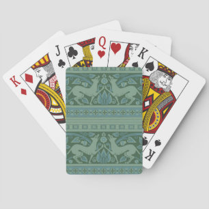 Art Deco Nouveau Dog Nature Animal Pattern Playing Cards