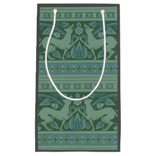 Art Deco Nouveau Dog Nature Animal Pattern Small Gift Bag