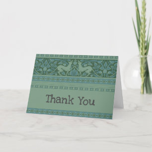 Art Deco Nouveau Dog Nature Animal Pattern Thank You Card