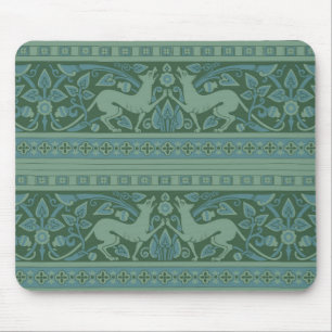 Art Deco Nouveau Dog Nature Botanical :Pattern Mouse Pad