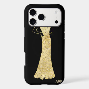 *~* Art Deco Nouveau Gold Glitter Woman Butterfly