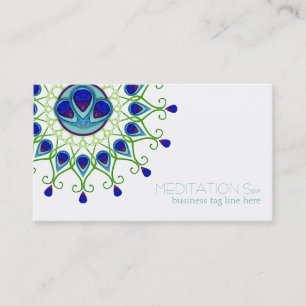 Art Deco Nouveau Peacock Feather Modern Business Card