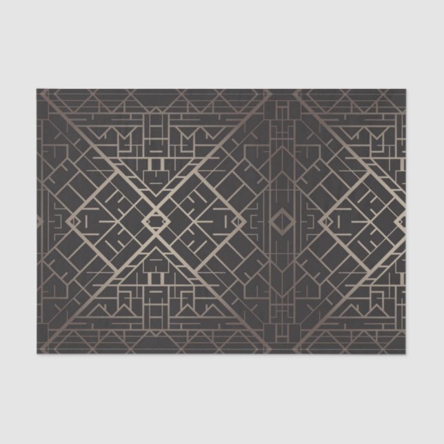 Art deco,nouveau,silver,black,elegant,chic,pattern tissue paper (Front)