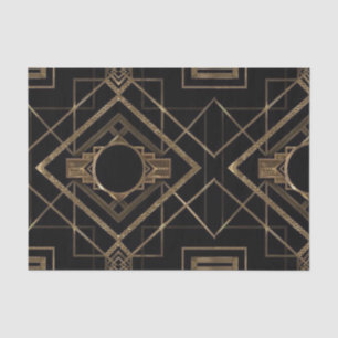 Art deco, nouveau,vintage,black,gold,chic,elegant, tissue paper