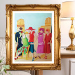 Art Deco Oil painting Poster<br><div class="desc">Art Deco Fashion Artwork
This oil painting is from my Art Deco collection created using professional grade oil paint on stretched gallery wrapped canvas.</div>