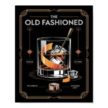 Art Deco Old Fashioned Cocktail Wall