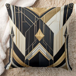 Art Deco old Gold Black Geometric tri Design Cushion<br><div class="desc">Art Deco old Gold Black Geometric tri Design</div>