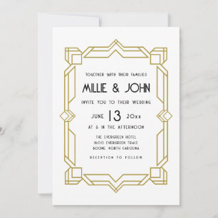 Art Deco, Old Hollywood, 1920's Invitation
