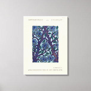 Art Deco Oriental Flower Pattern Canvas Print