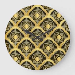 Art Deco Ornament: Seamless Vintage Pattern Large Clock