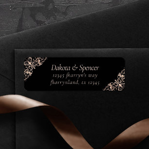 Art Deco Ornamental Black Copper Nouveau Address