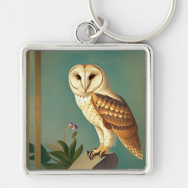 Art Deco Owl Keychain (Front)