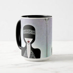 Art Deco Painted Flapper Mug