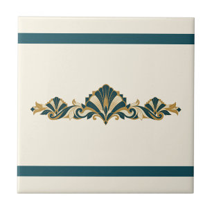 Art Deco Palmette Custom Colour Frieze Tile