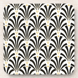 Art Deco Palmetto Fans Custom Pattern Coaster