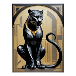 Art Deco Panther Poster. Poster