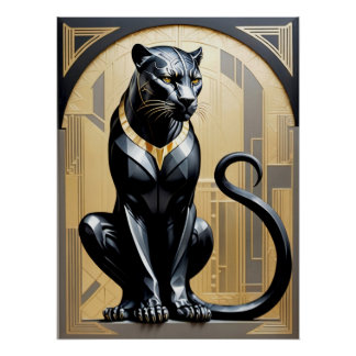 Art Deco Panther Poster. Poster