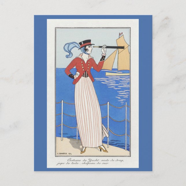 Art Deco Parisian Dress Postcard (Front)