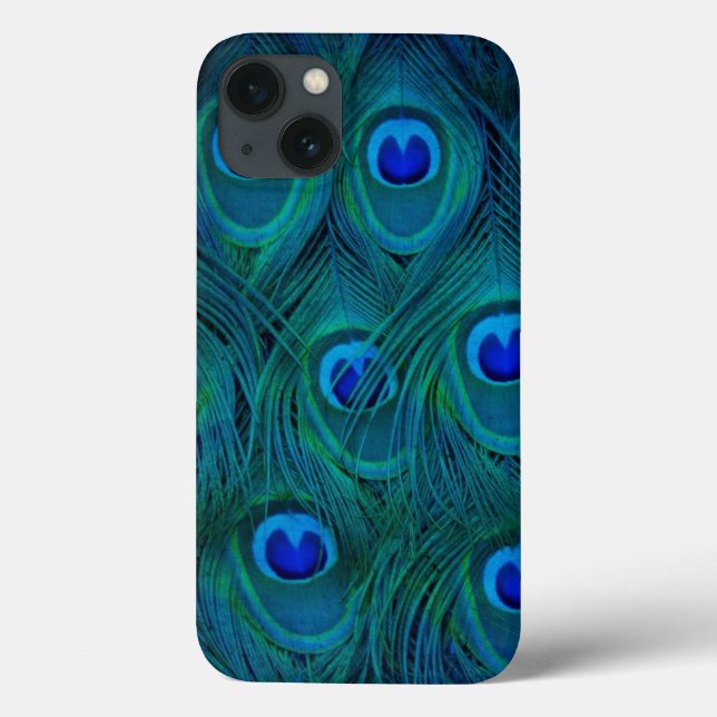 Art Deco  Parisian Teal Green Peacock Feather Case-Mate iPhone Case (Back)
