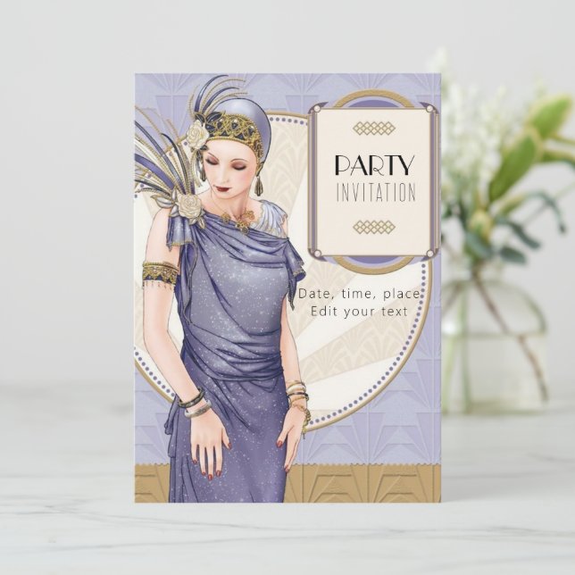 Art Deco Party Invitation with your text (Standing Front)