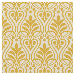 Art Deco Pattern 01 - Deco Gold 2 on Off-White Fabric