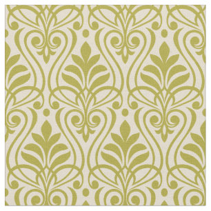 Art Deco Pattern 01 - Deco Gold on Off-White Fabric