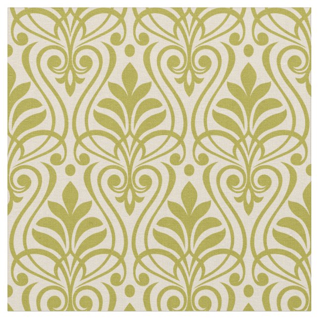 Art Deco Pattern 01 - Deco Gold on Off-White Fabric (Close Up)