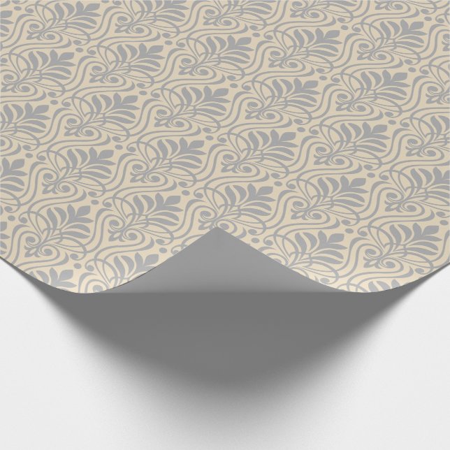Art Deco Pattern 01 - Spanish Grey on Off-White Wrapping Paper (Corner)
