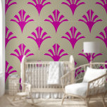 Art Deco Pattern 02 - Bold Magenta on Off-White Wallpaper<br><div class="desc">Art Deco Pattern 02 - Bold Magenta on Off-White</div>