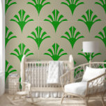 Art Deco Pattern 02 - Forest Green on Off-White Wallpaper<br><div class="desc">Art Deco Pattern 02 - Forest Green on Off-White</div>