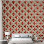 Art Deco Pattern 02 - Milano Red on Off-White Wallpaper<br><div class="desc">Art Deco Pattern 02 - Milano Red on Off-White</div>
