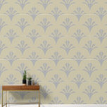 Art Deco Pattern 02 - Spanish Grey on Off-White Wallpaper<br><div class="desc">Art Deco Pattern 02 - Spanish Grey on Off-White</div>