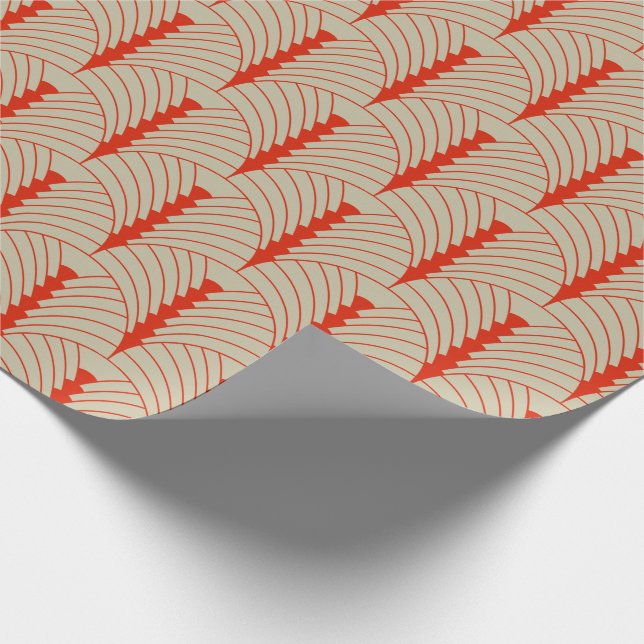 Art Deco Pattern 03 - Dali's Red on Off-White Wrapping Paper (Corner)