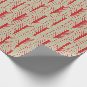 Art Deco Pattern 03 - Persian Red on Off-White Wrapping Paper