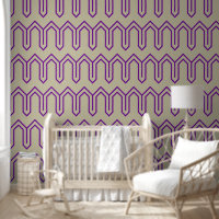 Art Deco Pattern 05 - Romantic Purple on Off-White