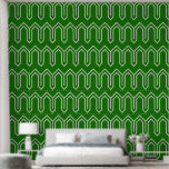 Art Deco Pattern 05 - White on Forest Green Wallpaper<br><div class="desc">Art Deco Pattern 05 - White on Forest Green</div>