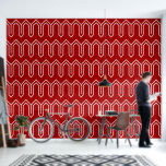Art Deco Pattern 05 - White on Milano Red Wallpaper<br><div class="desc">Art Deco Pattern 05 - White on Milano Red</div>