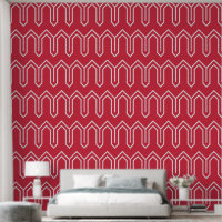 Art Deco Pattern 05 - White on Paradise Pink