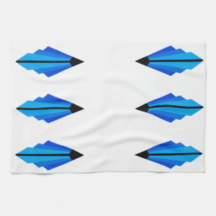 Art Deco pattern 3 in blue Tea Towel