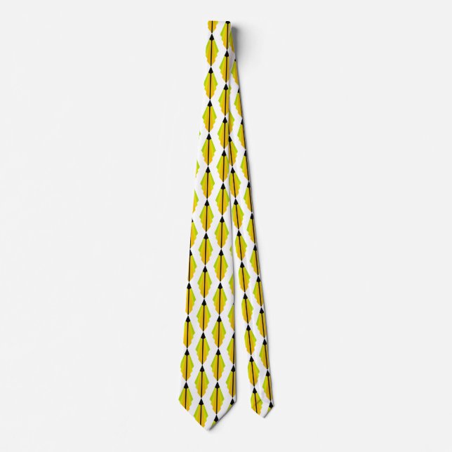 Art Deco pattern 3 in lemon and lime Tie (Front)