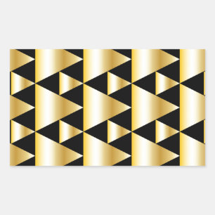 Art deco,pattern,gold,black,elegant,chic,vintag rectangular sticker