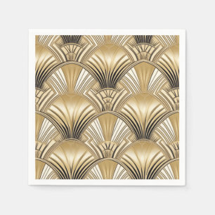 Art Deco pattern gold ivory Napkin